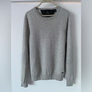 Scotch & Soda l Grey Merino Wool Crewneck Sweater for Men